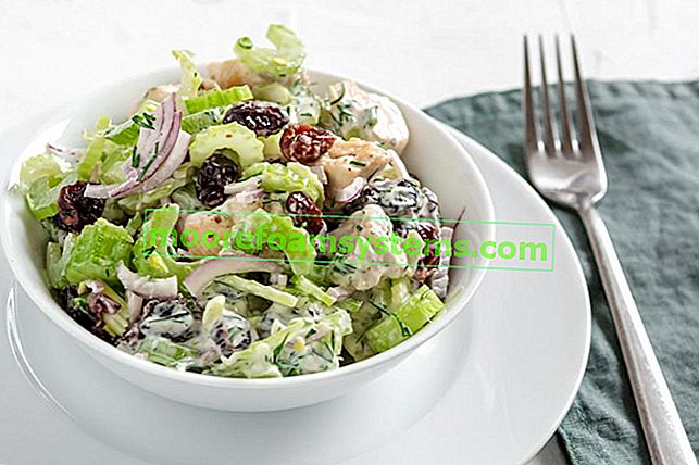Rețete pentru o salată de țelină, precum și o salată de țelină pentru cină
