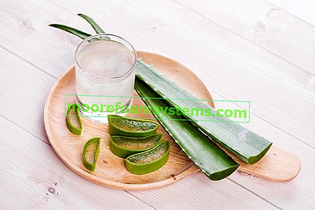 Aloe-Saft in einem Glas und frisch geschnittene Aloe sowie Kontraindikationen für das Trinken von Aloe-Saft